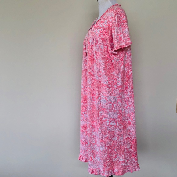 Coral Paisley Floral XL Nightgown SECRET TREASURES Ruffle Scoop Neck and Hem - Picture 7 of 9